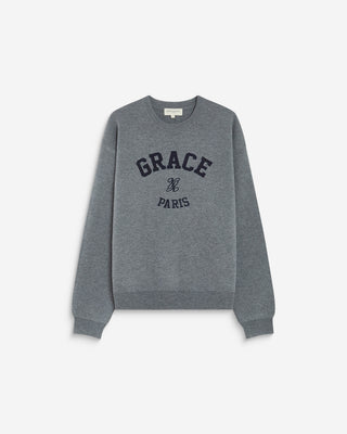 Embroidered varsity logo sweatshirt gris Ashford