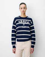 Embroidered varsity logo sweatshirt marine Ashford