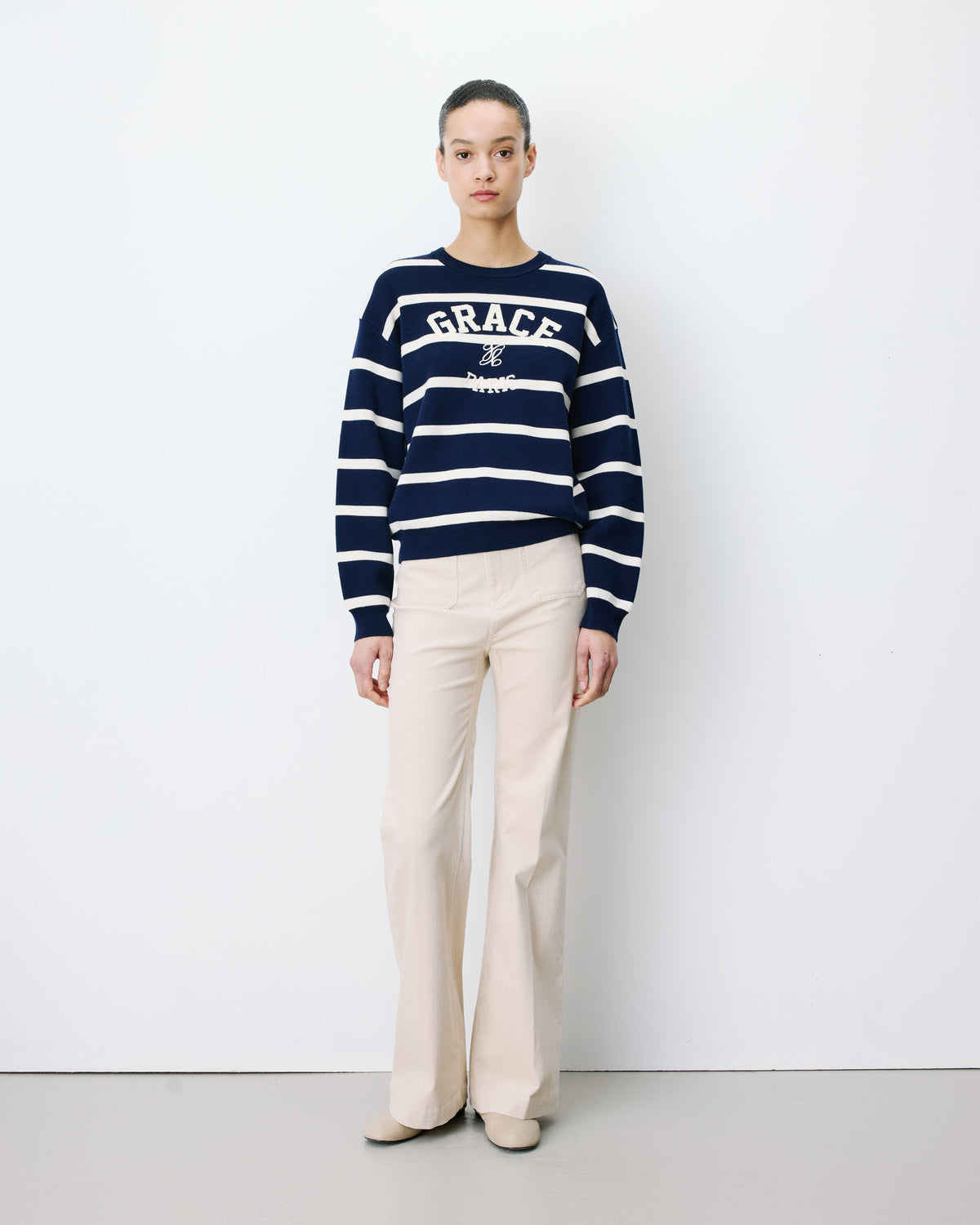 Embroidered varsity logo sweatshirt marine Ashford