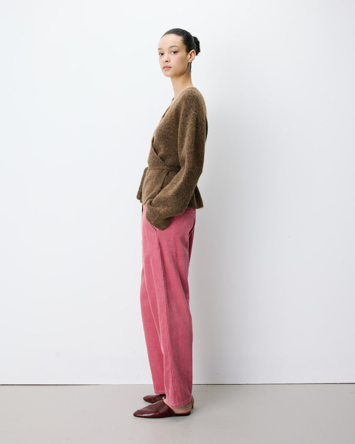 Wrap knit cardigan chocolat Anior