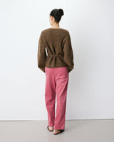 Wrap knit cardigan chocolat Anior