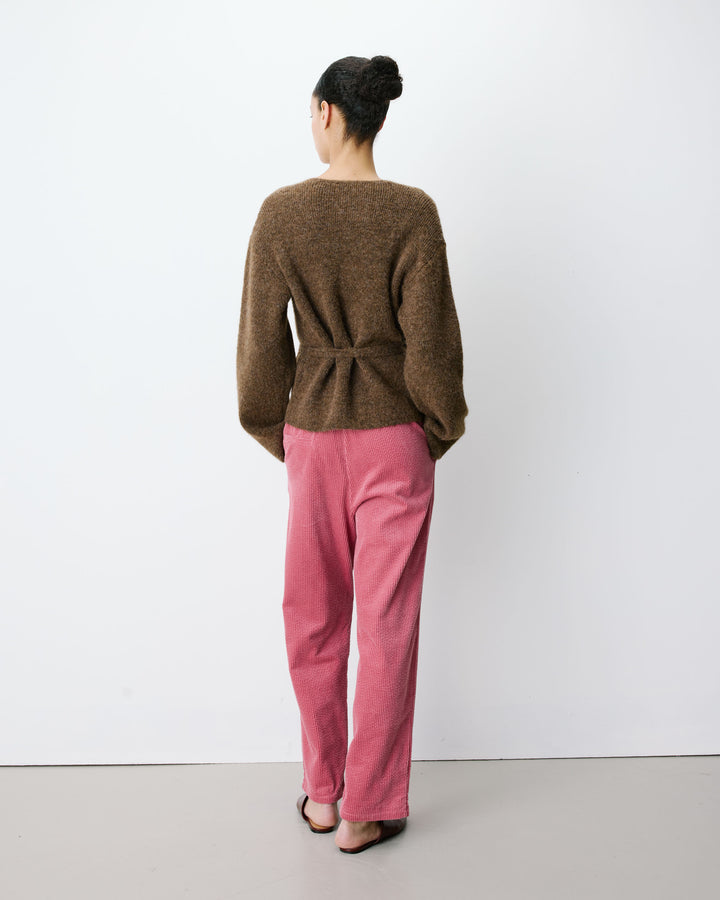 Wrap knit cardigan chocolat Anior