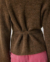 Wrap knit cardigan chocolat Anior