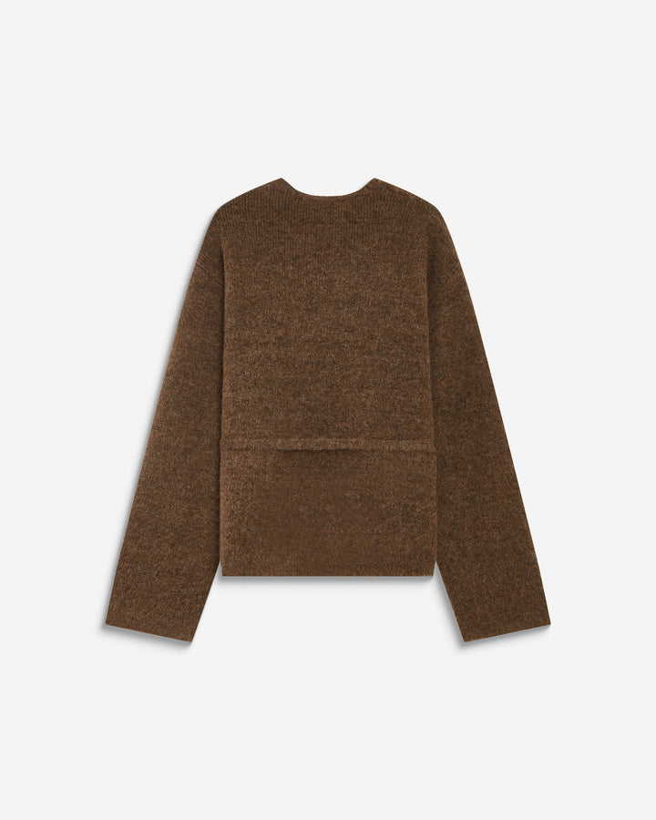 Wrap knit cardigan chocolat Anior