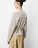 Cardigan cache-cœur nouable en maille grege Anior
