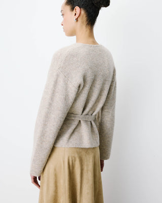 Cardigan cache-cœur nouable en maille grege Anior