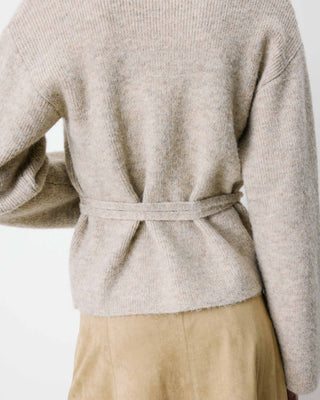 Cardigan cache-cœur nouable en maille grege Anior