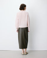 Textured knit polo sweater nude Alevan