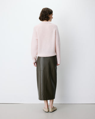 Textured knit polo sweater nude Alevan