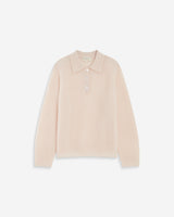 Textured knit polo sweater nude Alevan