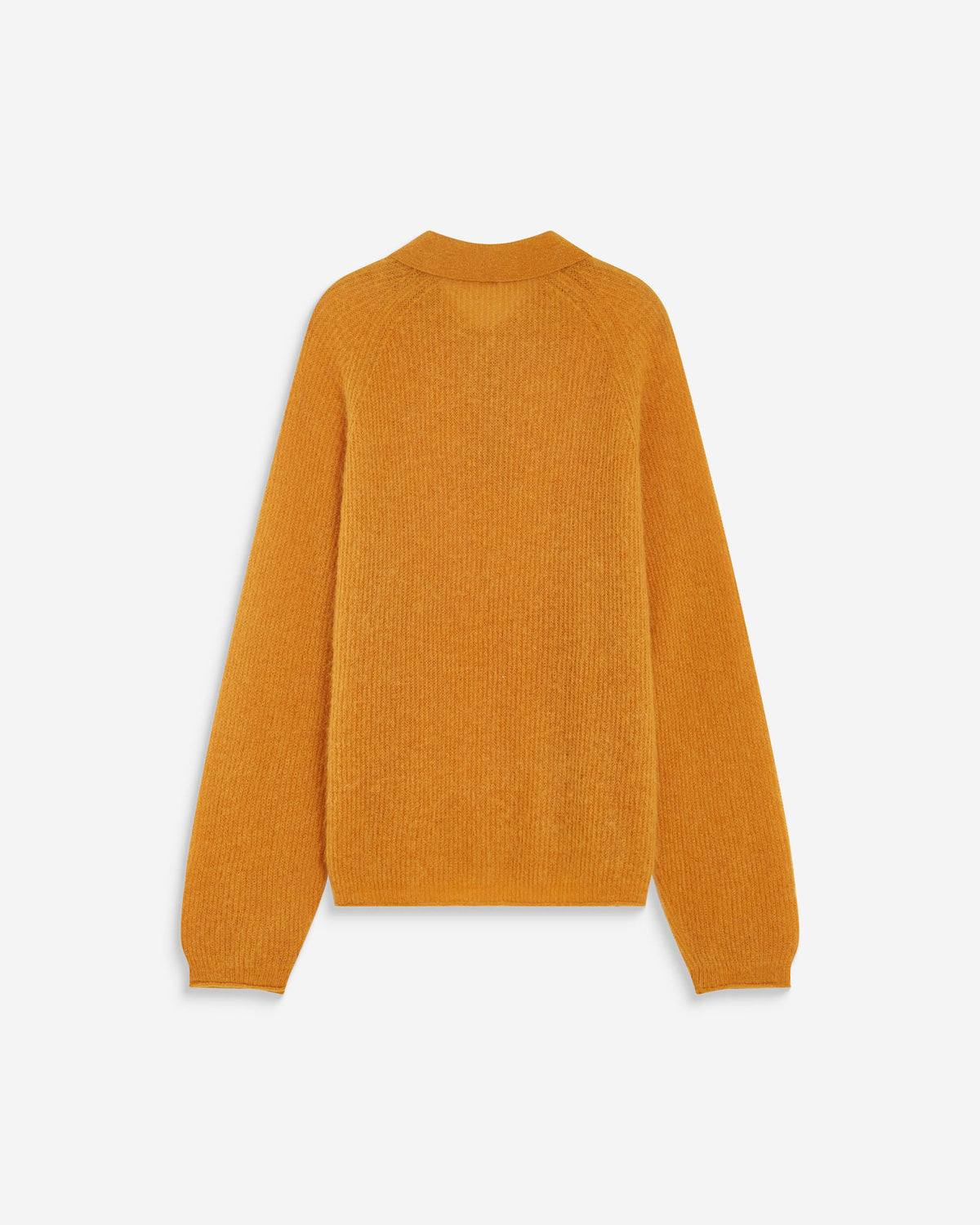 Pull polo en maille texturée boutonné ocre Alevan