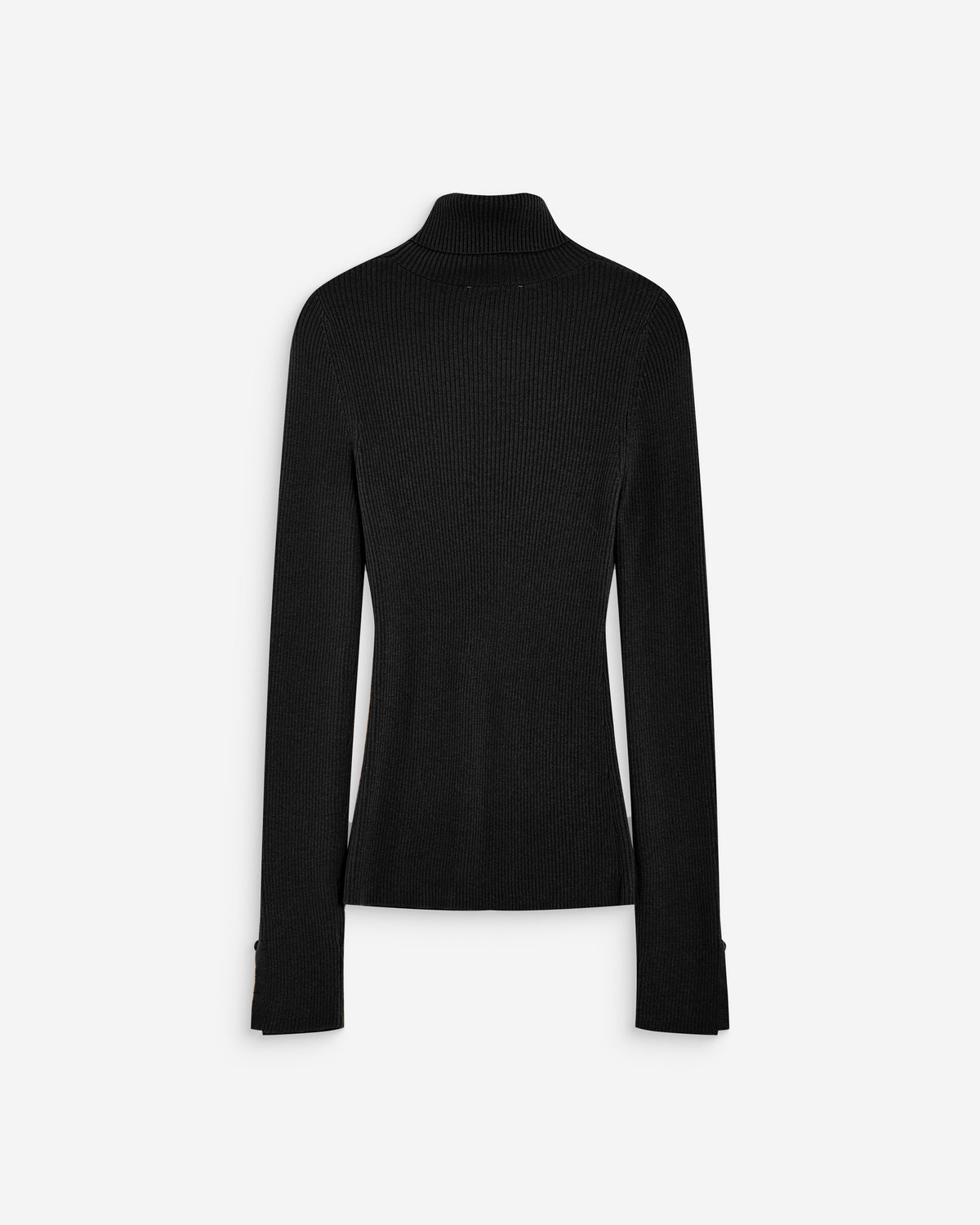 Pull col roulé ajusté en maille fine noir Alfred