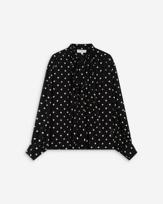 Blouse col lavallière manches longues pois Angelica