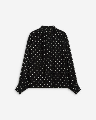 Blouse col lavallière manches longues pois Angelica