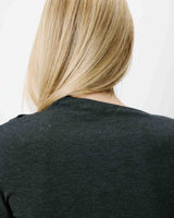 Top drapé asymétrique manches longues anthracite Aurygny