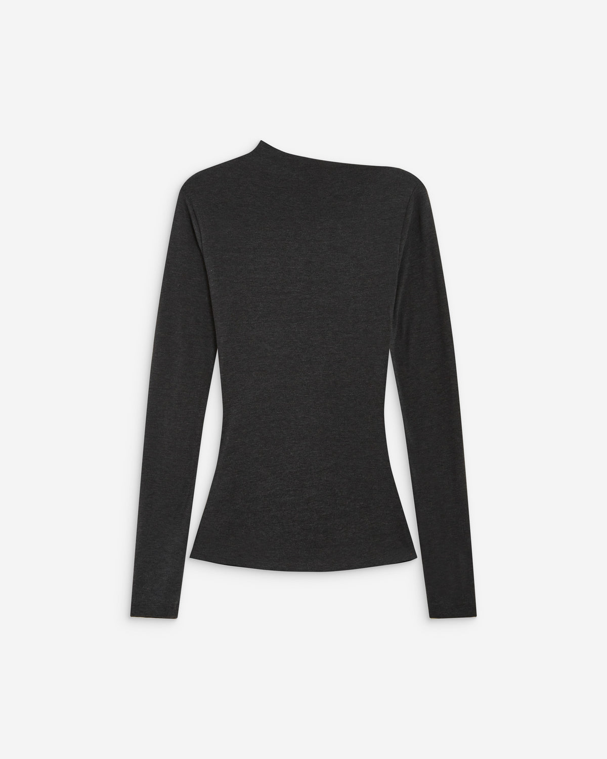 Top drapé asymétrique manches longues anthracite Aurygny