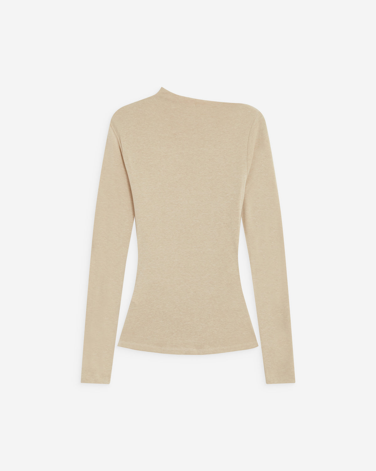 Long-sleeve asymmetric draped top sable Aurygny
