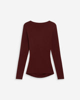 Top froncé col V croisé manches longues cherry Azul