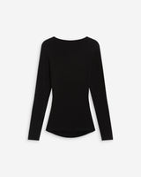Ruched V-neck wrap top noir Azul