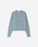 Cardigan doux col rond boutonné bleuet Aleron