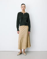 Buttoned crew-neck cardigan kaki Aleron