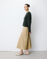 Buttoned crew-neck cardigan kaki Aleron