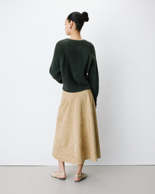 Buttoned crew-neck cardigan kaki Aleron