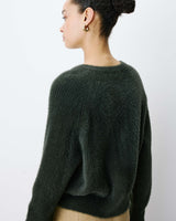 Buttoned crew-neck cardigan kaki Aleron