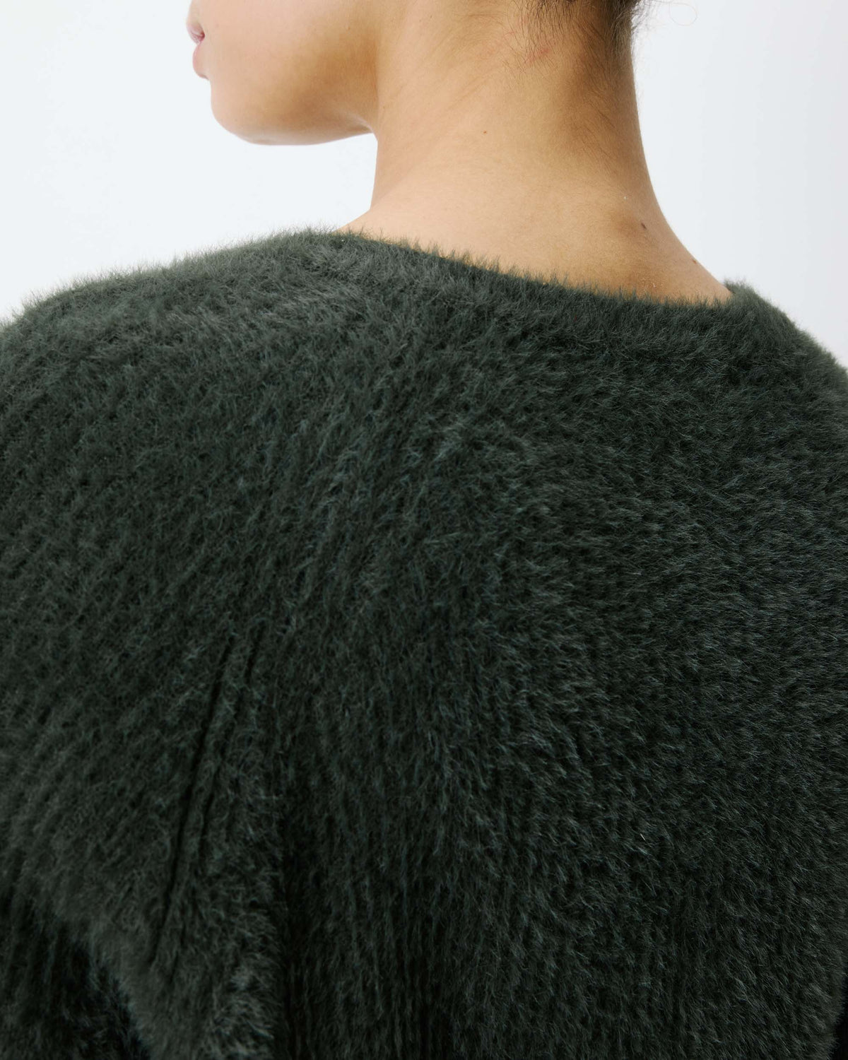 Buttoned crew-neck cardigan kaki Aleron