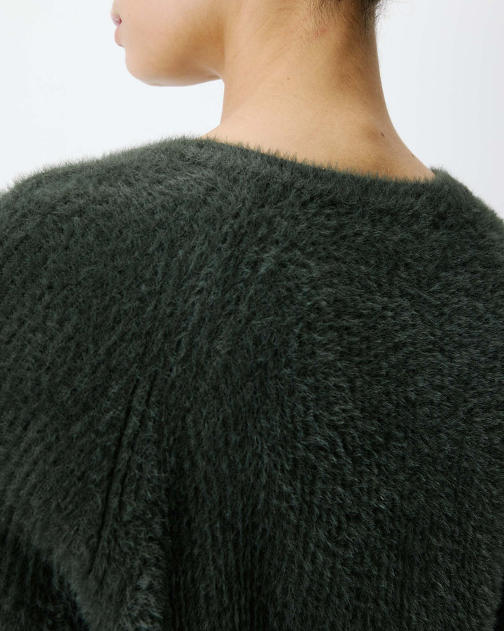 Buttoned crew-neck cardigan kaki Aleron
