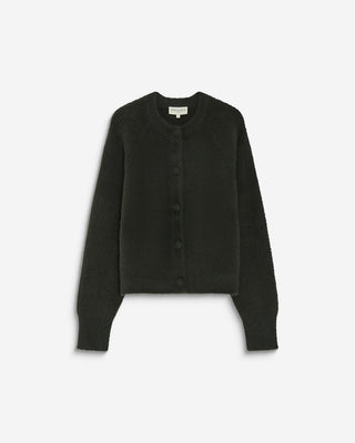 Buttoned crew-neck cardigan kaki Aleron