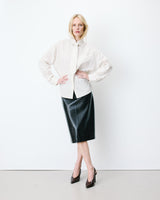 Chemise oversize à cravate amovible ecru Athena