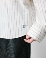 Chemise oversize à cravate amovible ecru Athena