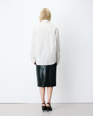 Chemise oversize à cravate amovible ecru Athena