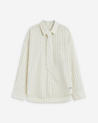 Chemise oversize à cravate amovible ecru Athena