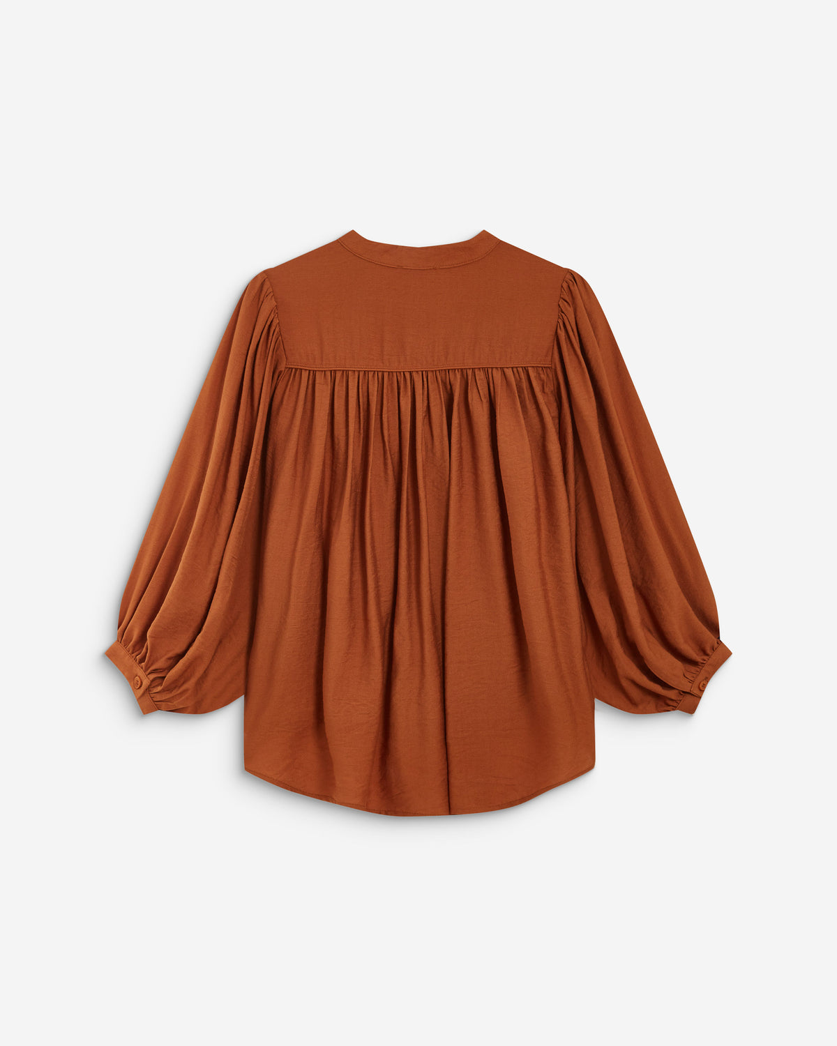 Blouse ample manches bouffantes 3/4 col V camel Auriane