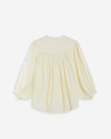 Puff-sleeve V-neck blouse ecru Auriane