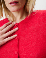 Short-sleeve crew-neck cardigan rouge Akarios
