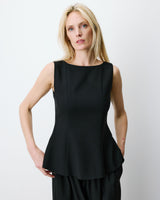 Sleeveless peplum top noir Argent