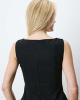 Sleeveless peplum top noir Argent