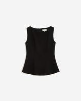 Sleeveless peplum top noir Argent