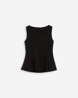 Sleeveless peplum top noir Argent