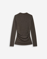 Top rayé taille froncée manches longues anthracite Aralee