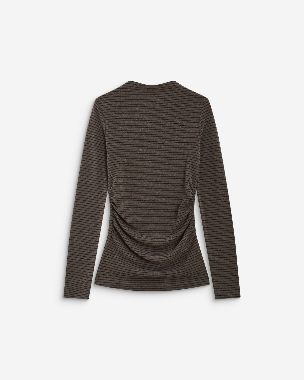 Top rayé taille froncée manches longues anthracite Aralee