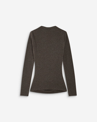 Top rayé taille froncée manches longues anthracite Aralee