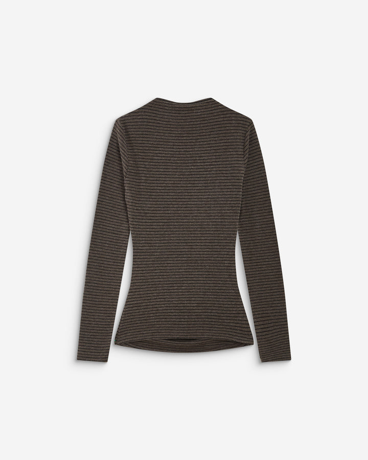 Top rayé taille froncée manches longues anthracite Aralee