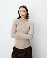 Top a rayas con cintura fruncida sable Aralee
