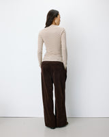 Top a rayas con cintura fruncida sable Aralee