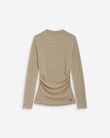 Top a rayas con cintura fruncida sable Aralee