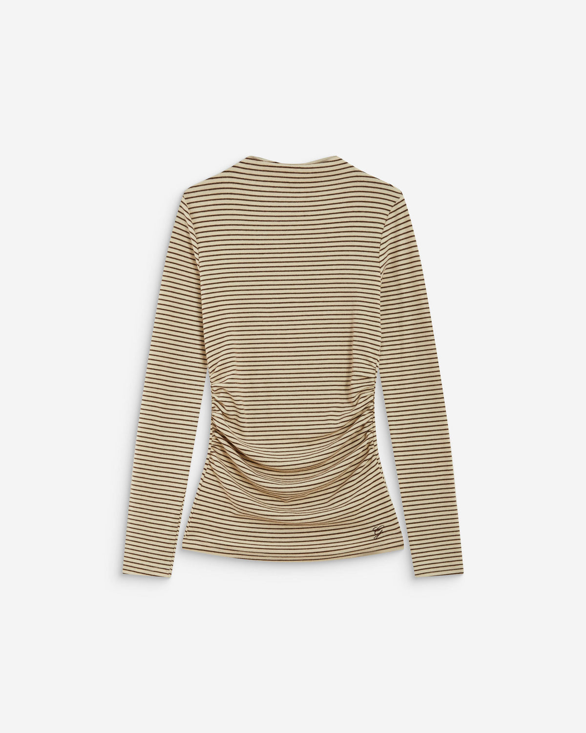 Top a rayas con cintura fruncida sable Aralee